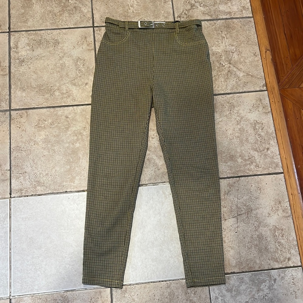 Yellow, black and blue patterned trouser from Urban Outfitters. Extra stretchy!